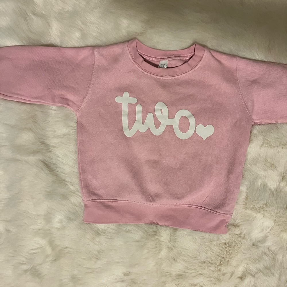 Rabbit Skins Pink Sweatshirt with 'Two' Design